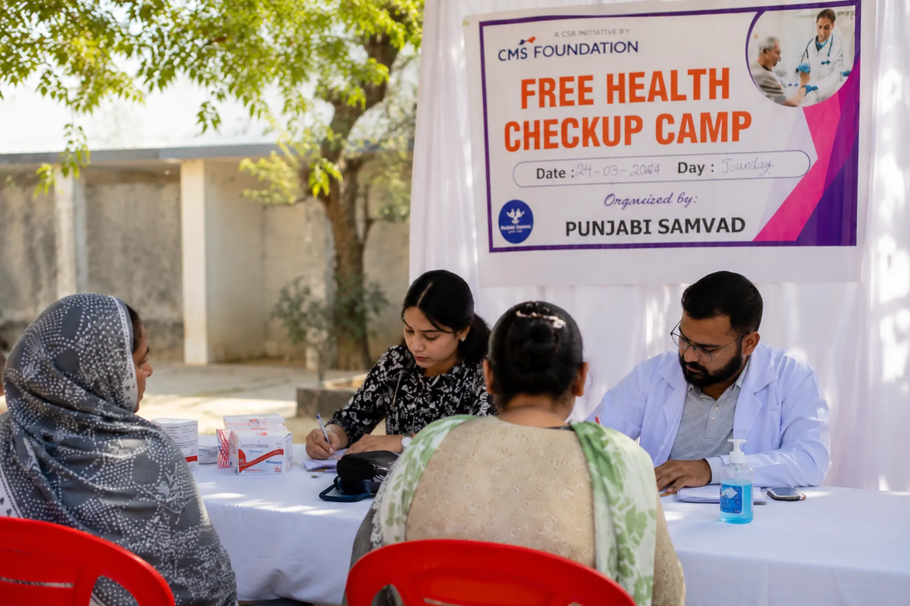 A community health check-up camp organised by Punjabi Samvad