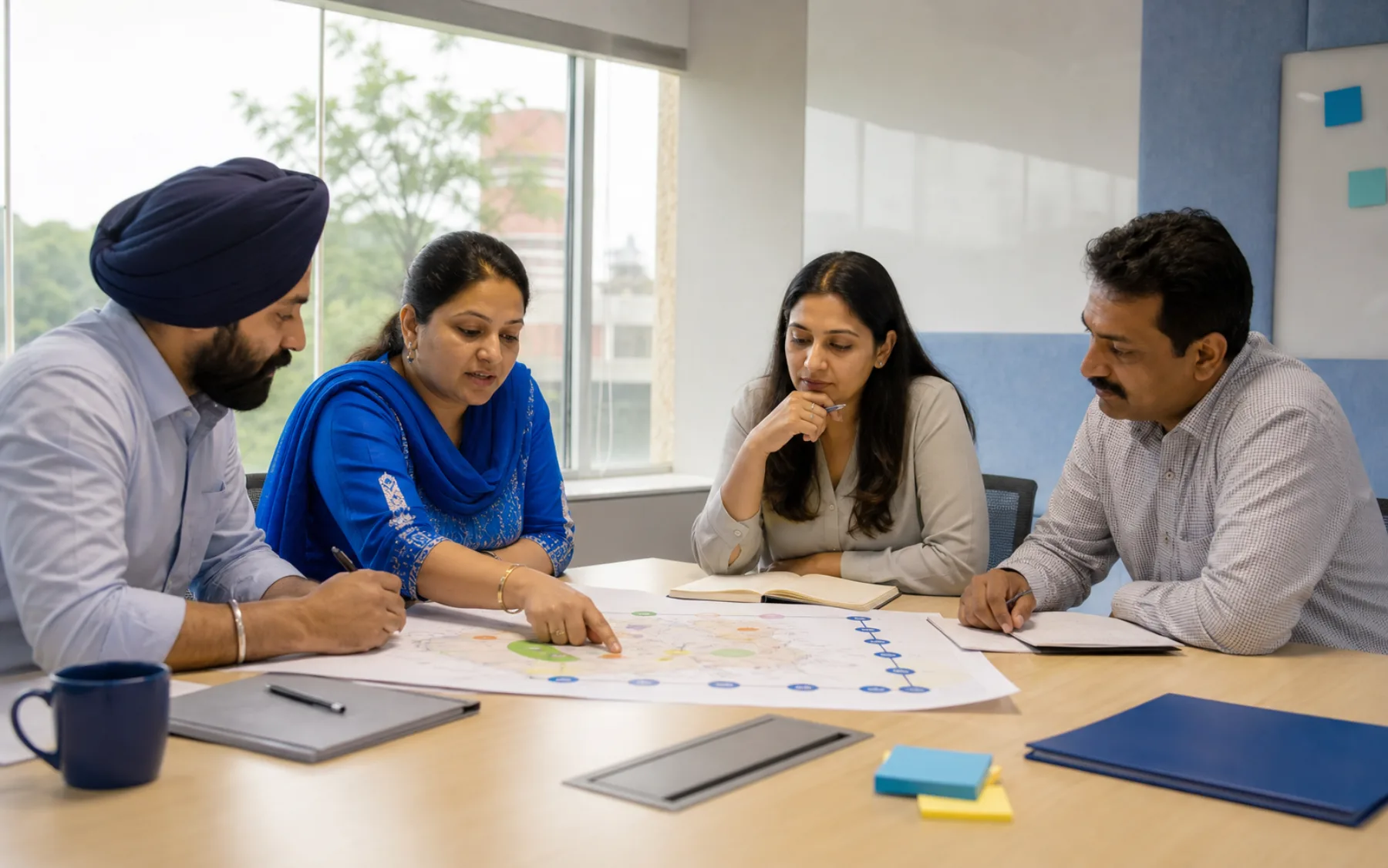 Punjabi Samvad representatives and institutional partners planning a community programme