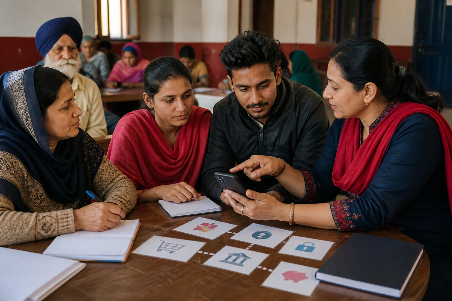 A community financial-literacy session in Punjab