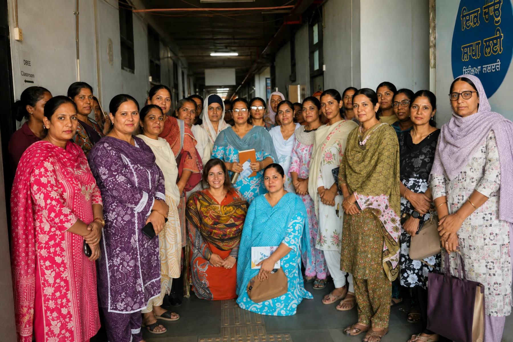 Women gathered after a Punjabi Samvad learning session
